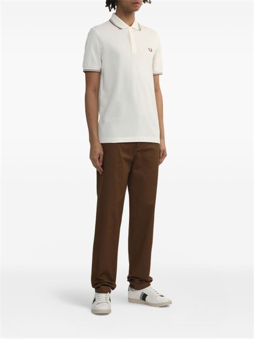 Polo manica corta con doppio bordino e logo ricamato FRED PERRY | M3600Y20
